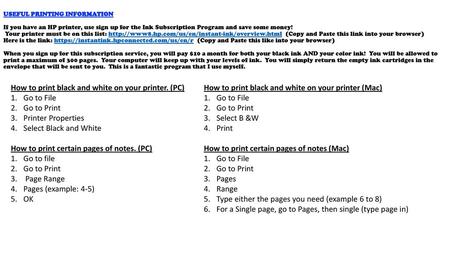How to print black and white on your printer. (PC) Go to File