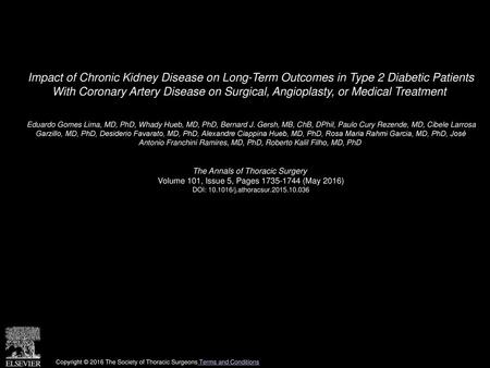 Impact of Chronic Kidney Disease on Long-Term Outcomes in Type 2 Diabetic Patients With Coronary Artery Disease on Surgical, Angioplasty, or Medical Treatment 