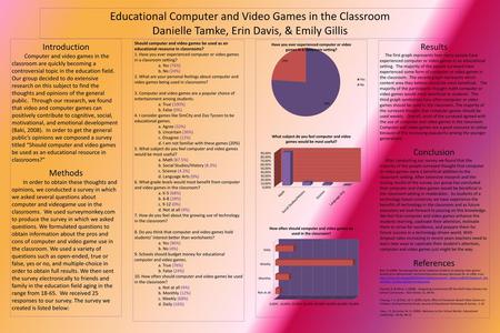 Educational Computer and Video Games in the Classroom