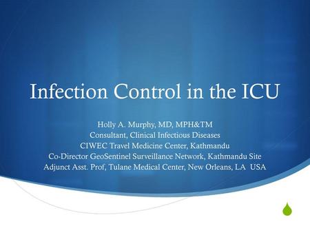 Infection Control in the ICU