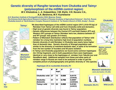 Genetic diversity of Rangifer tarandus from Chukotka and Taimyr