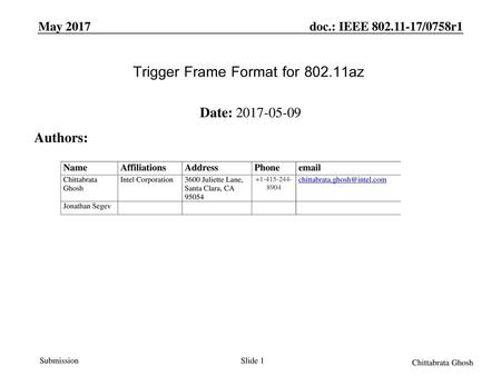 Trigger Frame Format for az