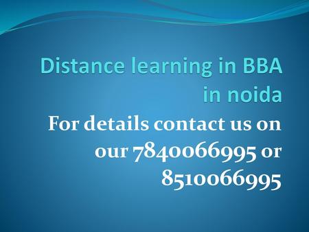 Distance learning in BBA in noida