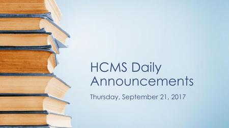 HCMS Daily Announcements