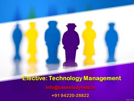 Elective: Technology Management