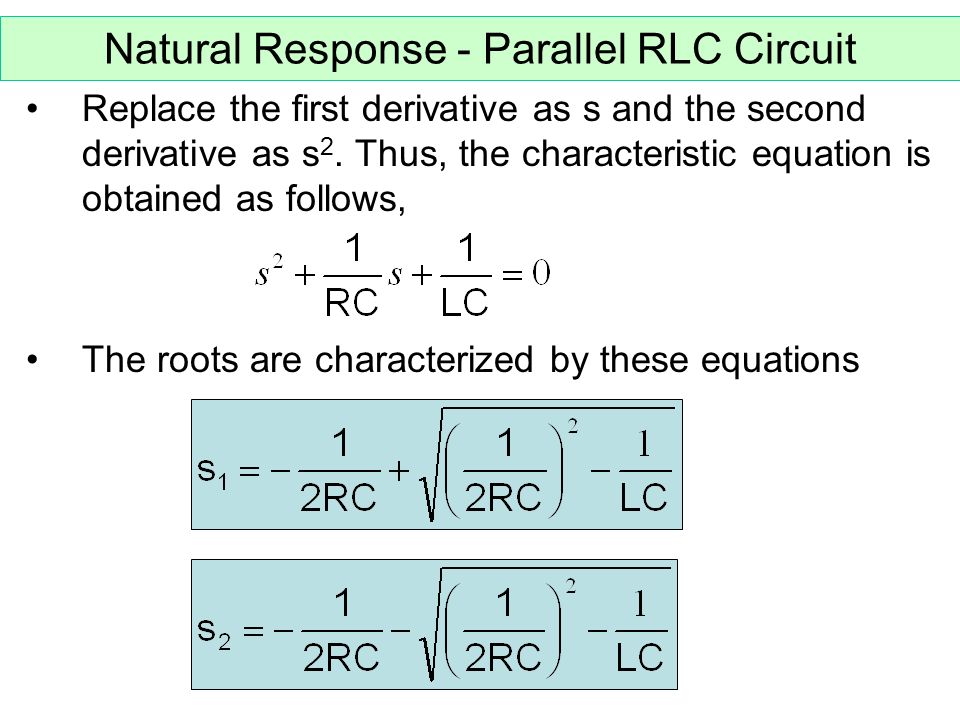 Natural Response Of Parallel Rlc Circuit 53