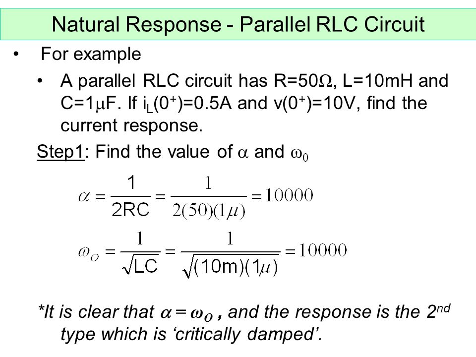 Natural Response Of Parallel Rlc Circuit 55