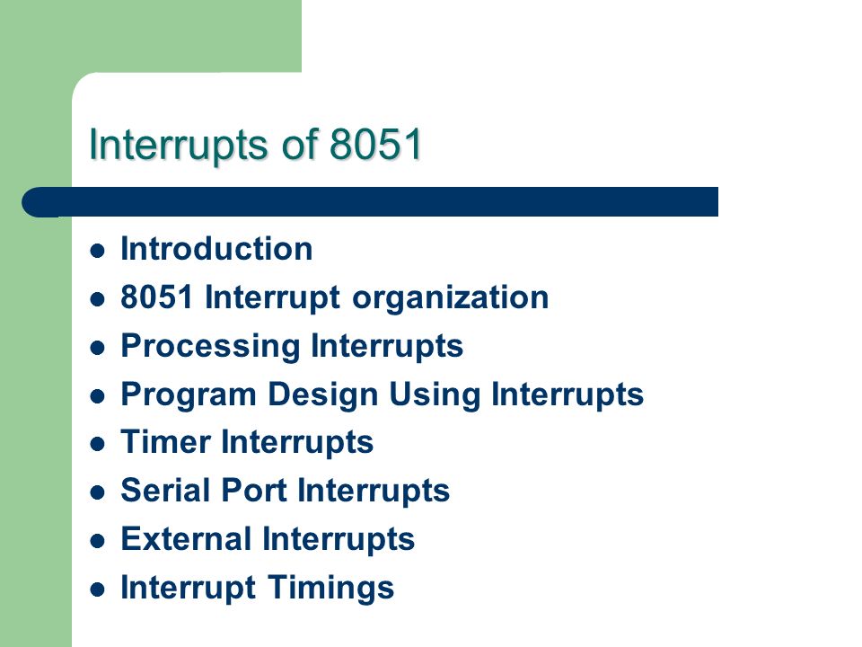 Serial Interrupt Programming In 8051 Architecture