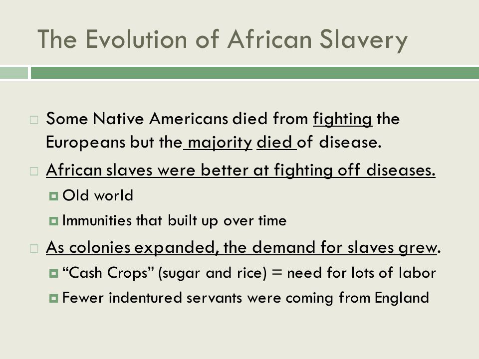 the evolution of slavery
