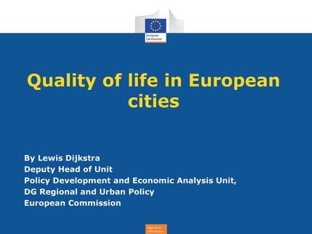 Quality of life in European cities