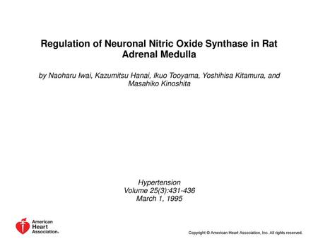Regulation of Neuronal Nitric Oxide Synthase in Rat Adrenal Medulla