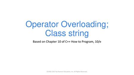 Operator Overloading; Class string