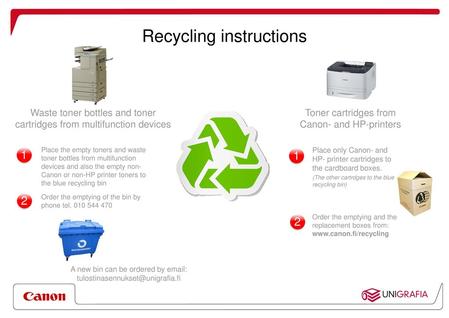 Recycling instructions