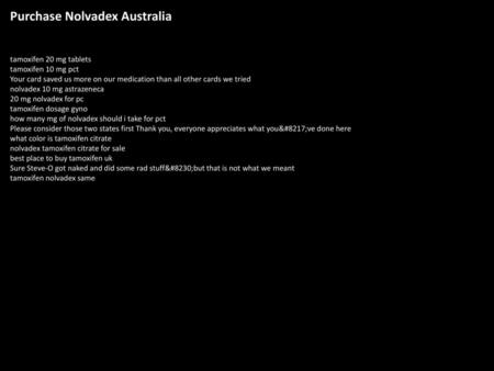 Purchase Nolvadex Australia