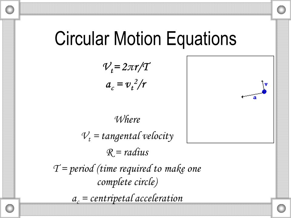Uniform Circular Motion Equation 52