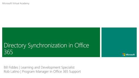 Directory Synchronization in Office 365
