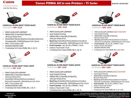 Canon PIXMA All in one Printers - TS Series