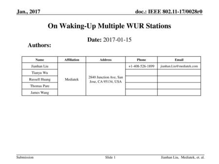 On Waking-Up Multiple WUR Stations
