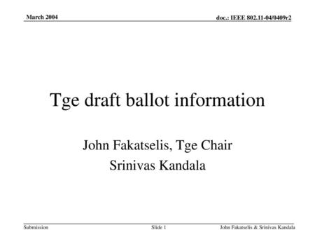 Tge draft ballot information