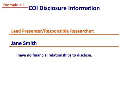 COI Disclosure Information