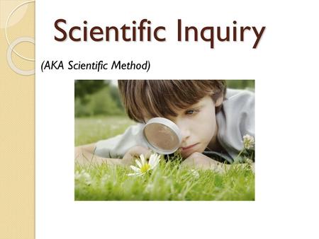 Scientific Inquiry (AKA Scientific Method).