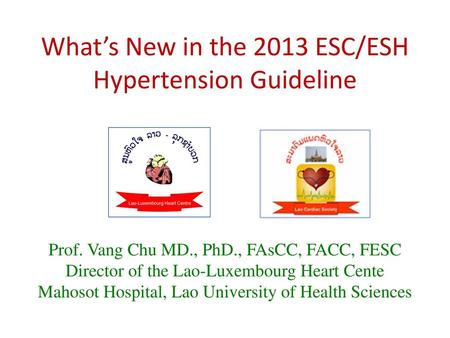 What’s New in the 2013 ESC/ESH Hypertension Guideline