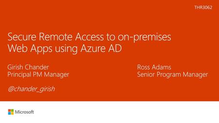 Secure Remote Access to on-premises Web Apps using Azure AD