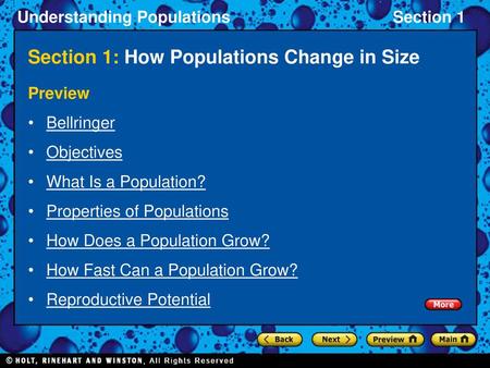 Section 1: How Populations Change in Size