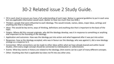 30-2 Related issue 2 Study Guide.