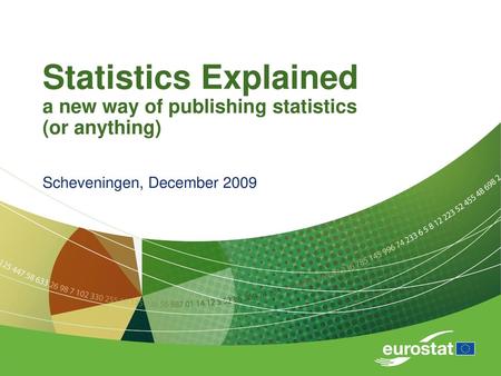 Statistics Explained a new way of publishing statistics (or anything)