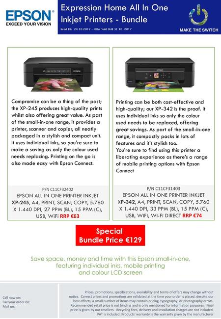 Expression Home All In One Inkjet Printers - Bundle