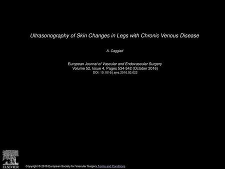 Ultrasonography of Skin Changes in Legs with Chronic Venous Disease
