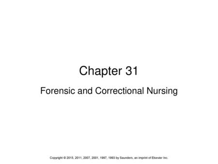 Forensic and Correctional Nursing