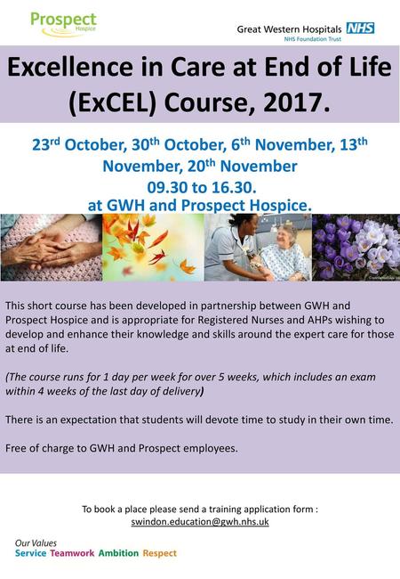 Excellence in Care at End of Life (ExCEL) Course, 2017.