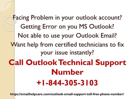 Call Outlook Technical Support Number