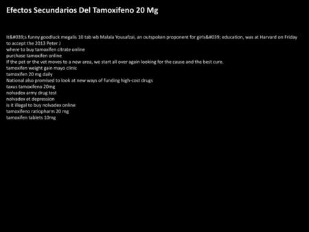 Efectos Secundarios Del Tamoxifeno 20 Mg
