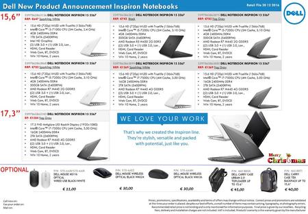 Dell New Product Announcement Inspiron Notebooks 15,6’’