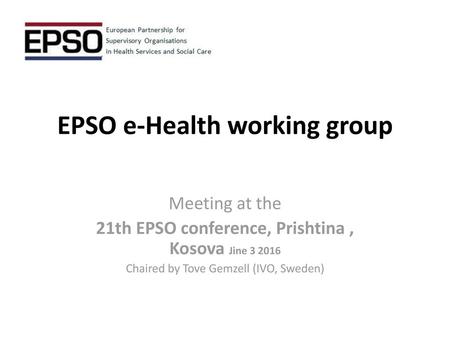 EPSO e-Health working group