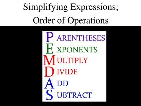 Simplifying Expressions; Order of Operations