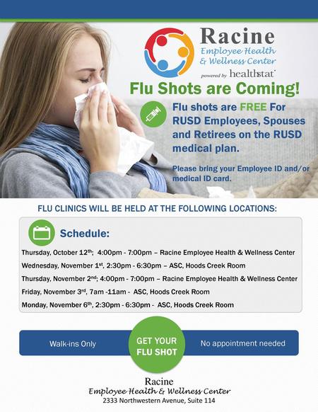 Flu Shots are Coming! Flu shots are FREE For
