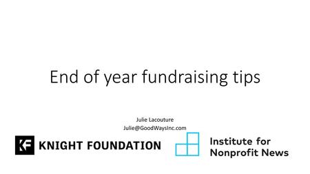 End of year fundraising tips