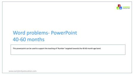 Word problems- PowerPoint months