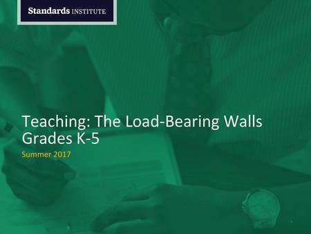 Teaching: The Load-Bearing Walls Grades K-5