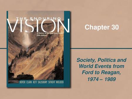 Society, Politics and World Events from Ford to Reagan, 1974 – 1989