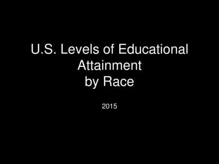 U.S. Levels of Educational Attainment by Race