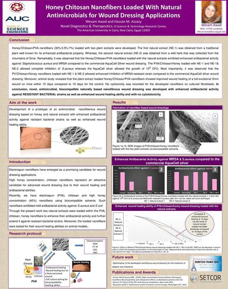 Honey Chitosan Nanofibers Loaded With Natural Antimicrobials for Wound Dressing Applications Wesam Awad and Hassan M. Azzazy Novel Diagnostics & Therapeutics,