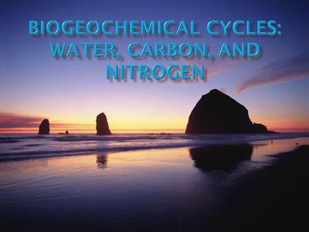 Biogeochemical Cycles: Water, Carbon, and Nitrogen