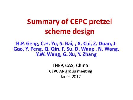 Summary of CEPC pretzel scheme design