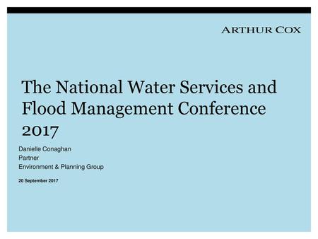 The National Water Services and Flood Management Conference 2017