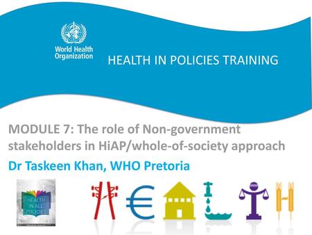 HEALTH IN POLICIES TRAINING
